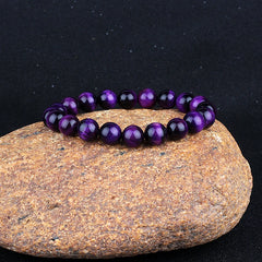 Pulseira Olho de Tigre Roxo - Pedra Natural - TUDOPARATI
