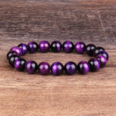 Pulseira Olho de Tigre Roxo - Pedra Natural - TUDOPARATI