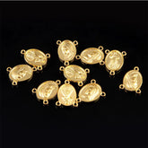 Centro Católico Virgem Maria Banhado a Ouro, Artesanato Artesanal, Rosário, 3 buracos, DIY, Medalha - TUDOPARATI