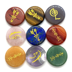 Conjunto de 4 contas de pedra natural,símbolo, reiki - TUDOPARATI