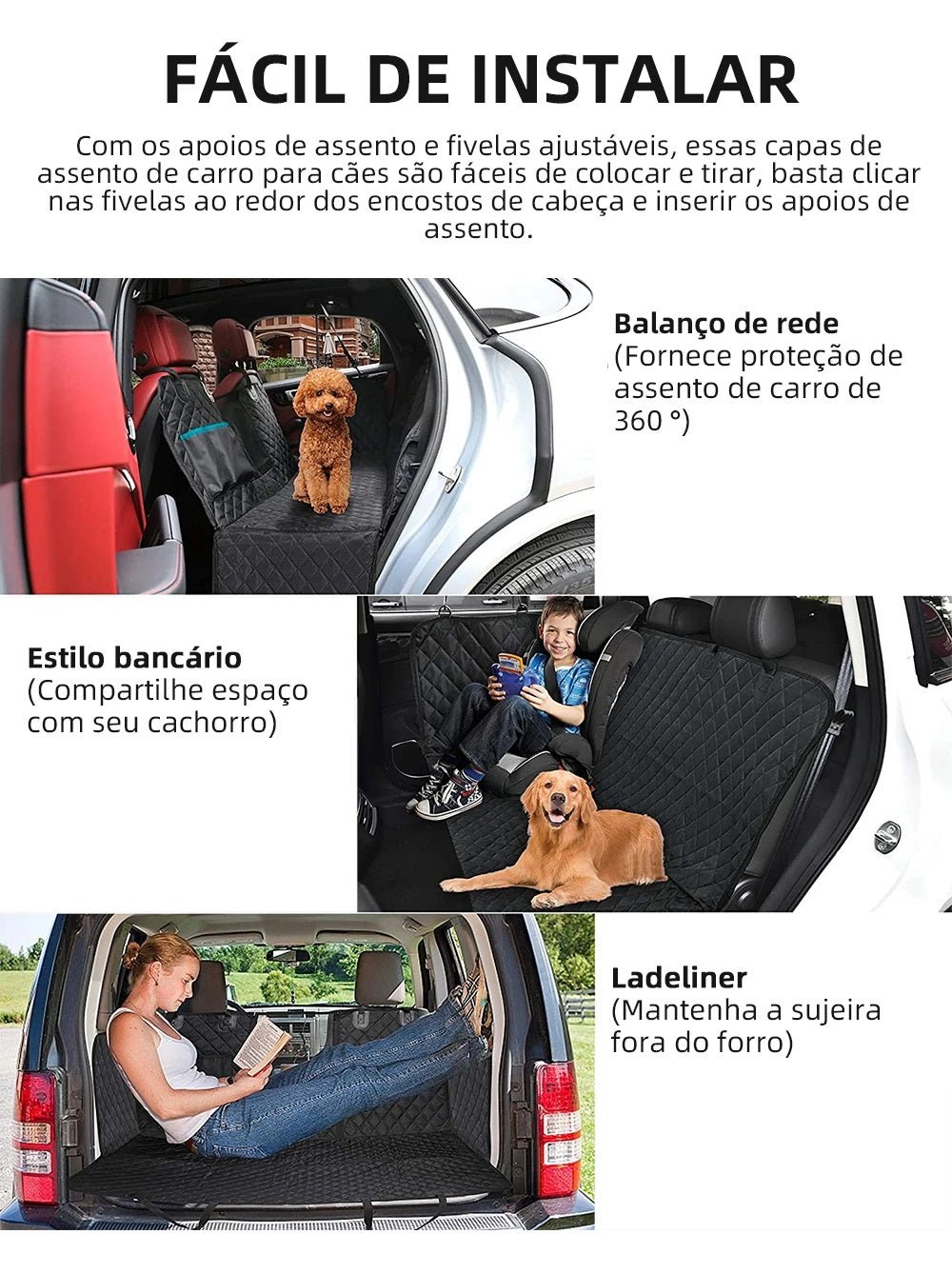 Capa para assento de carro impermeável