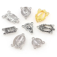 20 pçs encantos religiosos três furos colar link charme pingentes jóias fazendo diy acessórios de jóias - TUDOPARATI