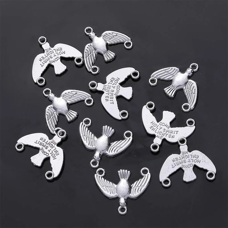 Vintage Bronze Connector Colar Pulseira, Rosário Católica, Muitos Jesus Cristo Estátua, Pulseira Triângulo, 10Pcs - TUDOPARATI