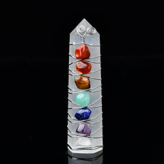 Sete Chakras Pedra de Cura Obelisco Quartz - TUDOPARATI