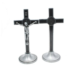 1Pc Cruz Crucifixo Stand Cristo Católica Jesus Estátua Estatueta Religiosos Oração Igreja Decoração Carro Casa Capela Decoração - TUDOPARATI