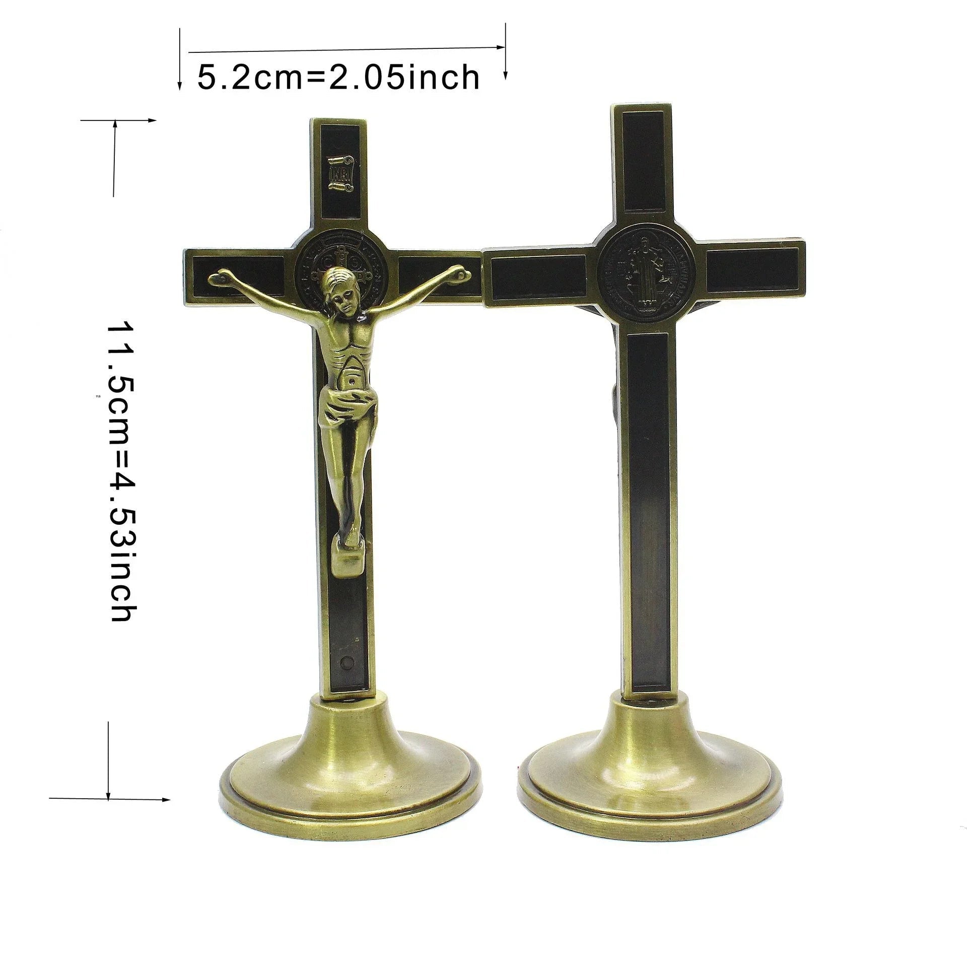 1Pc Cruz Crucifixo Stand Cristo Católica Jesus Estátua Estatueta Religiosos Oração Igreja Decoração Carro Casa Capela Decoração - TUDOPARATI