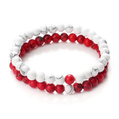 Par de pulseiras  pedra natural  6mm - TUDOPARATI
