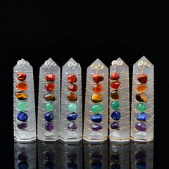 Sete Chakras Pedra de Cura Obelisco Quartz - TUDOPARATI