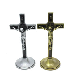 1Pc Cruz Crucifixo Stand Cristo Católica Jesus Estátua Estatueta Religiosos Oração Igreja Decoração Carro Casa Capela Decoração - TUDOPARATI